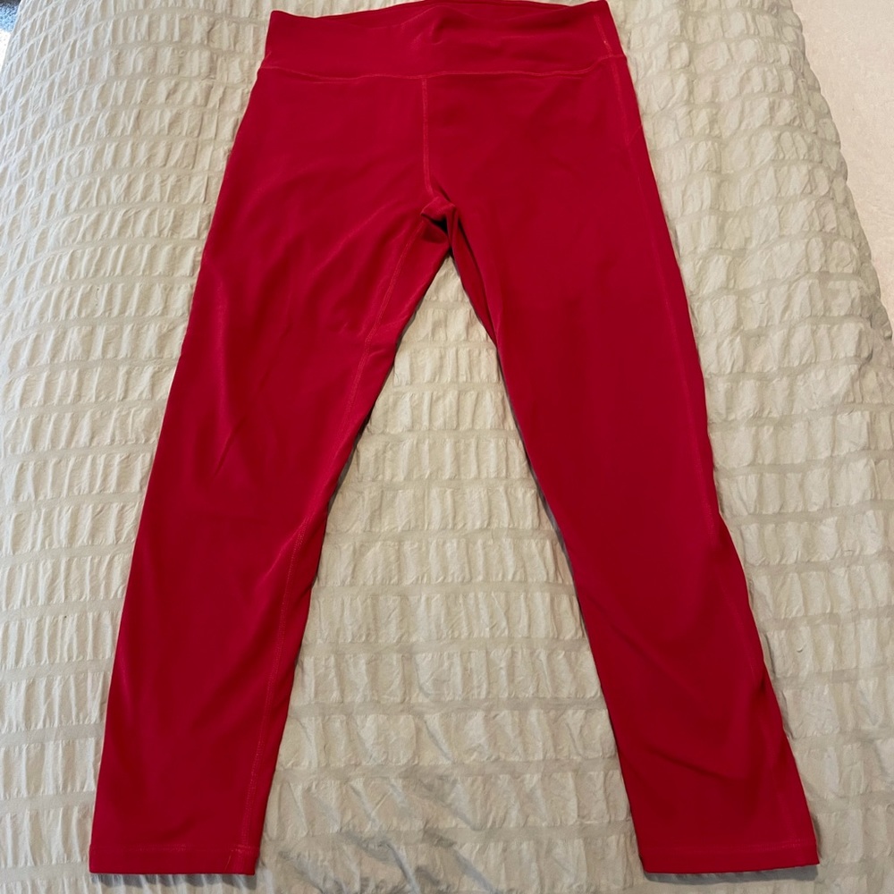 Red Fabletics workout capris